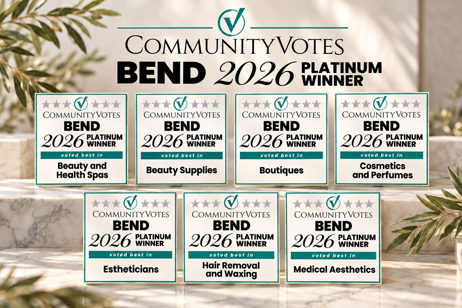 Bella Nuova Day Spa 2026 CommunityVotes Bend Platinum awards