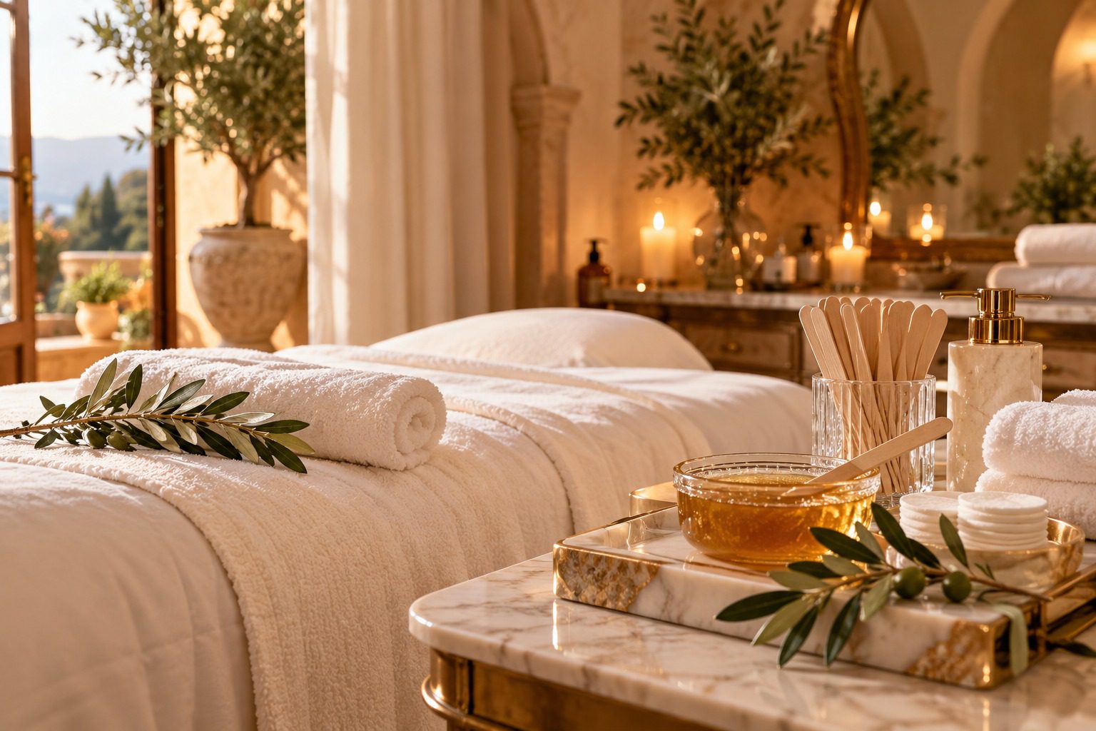 Luxurious setting for brazilian or bikini waxing at Bella Nuova Spa.